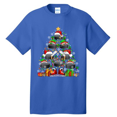 Group Santa Hockey Equipt As Xmas Tree Costume Player Meaningful Gift Tall T-Shirt