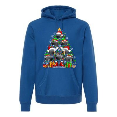 Group Santa Hockey Equipt As Xmas Tree Costume Player Meaningful Gift Premium Hoodie