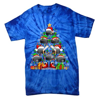 Group Santa Hockey Equipt As Xmas Tree Costume Player Meaningful Gift Tie-Dye T-Shirt