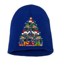 Group Santa Hockey Equipt As Xmas Tree Costume Player Meaningful Gift Short Acrylic Beanie