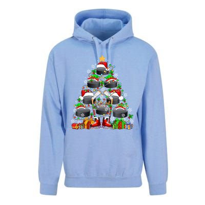 Group Santa Hockey Equipt As Xmas Tree Costume Player Meaningful Gift Unisex Surf Hoodie