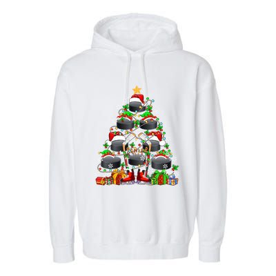 Group Santa Hockey Equipt As Xmas Tree Costume Player Meaningful Gift Garment-Dyed Fleece Hoodie