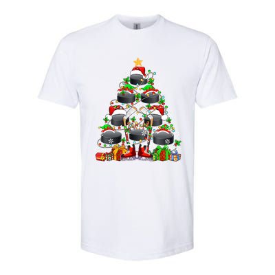 Group Santa Hockey Equipt As Xmas Tree Costume Player Meaningful Gift Softstyle CVC T-Shirt