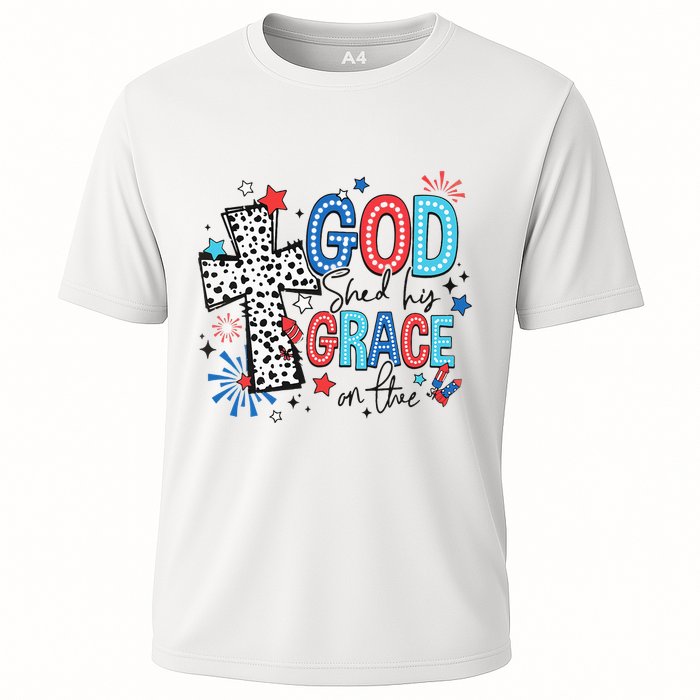 God Shed His Grace On Thee Ameria 1776 Patriotic 4th Of July Cooling Performance Crew T-Shirt