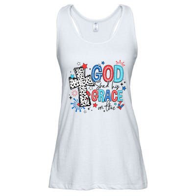 God Shed His Grace On Thee Ameria 1776 Patriotic 4th Of July Ladies Essential Flowy Tank
