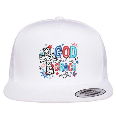 God Shed His Grace On Thee Ameria 1776 Patriotic 4th Of July Flatbill Hat