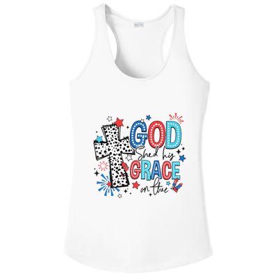God Shed His Grace On Thee Ameria 1776 Patriotic 4th Of July Ladies PosiCharge Competitor Racerback Tank