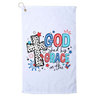 God Shed His Grace On Thee Ameria 1776 Patriotic 4th Of July Golf Towel