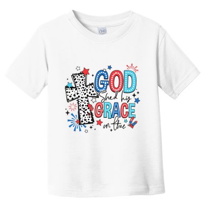 God Shed His Grace On Thee Ameria 1776 Patriotic 4th Of July Toddler T-Shirt