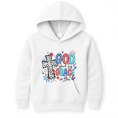 God Shed His Grace On Thee Ameria 1776 Patriotic 4th Of July Kids Hoodie