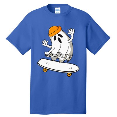 Ghost Skateboarding Halloween Skateboard Tall T-Shirt