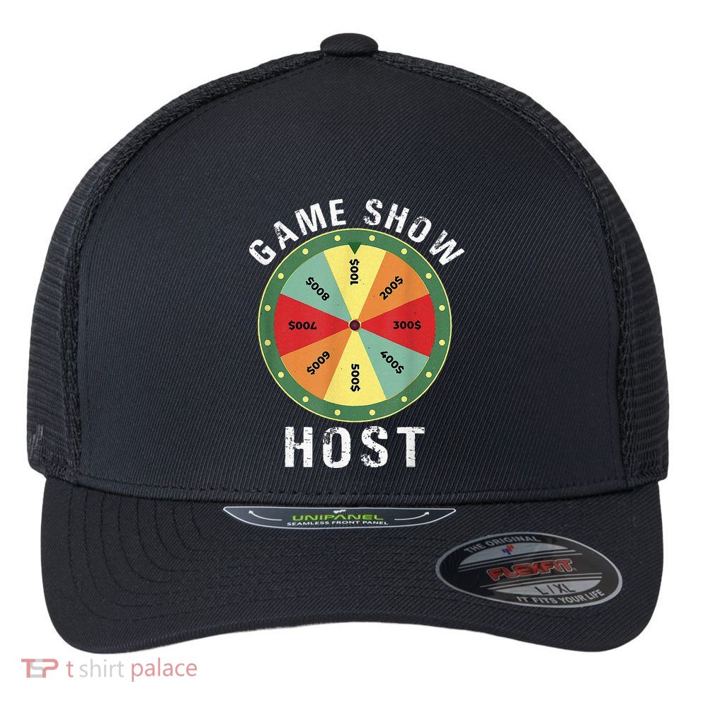 Game Show Host Trivia Board Game Night Questions Vintage Flexfit Unipanel Trucker Cap