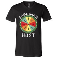 Game Show Host Trivia Board Game Night Questions Vintage V-Neck T-Shirt