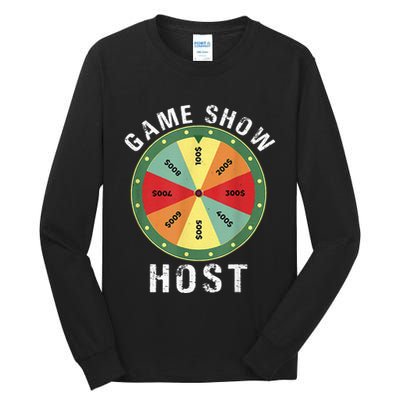 Game Show Host Trivia Board Game Night Questions Vintage Tall Long Sleeve T-Shirt
