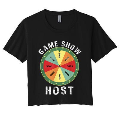 Game Show Host Trivia Board Game Night Questions Vintage Crop Top