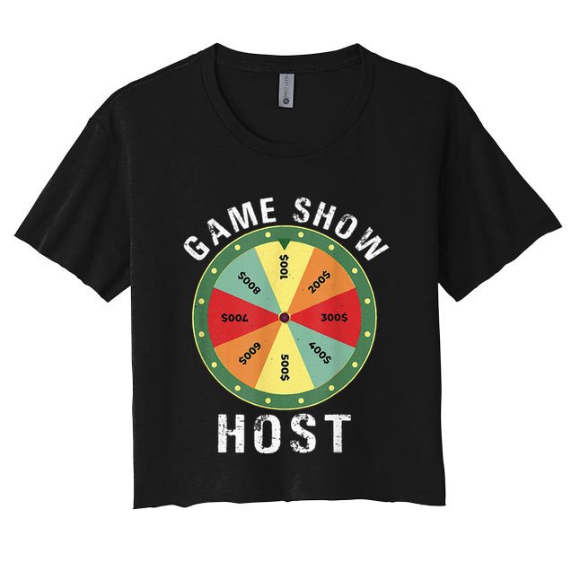Game Show Host Trivia Board Game Night Questions Vintage Crop Top