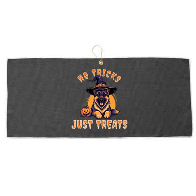 Ger Shepherd Halloween No Tricks Just Treats Great Gift Large Microfiber Waffle Golf Towel