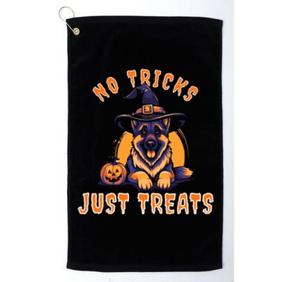 Ger Shepherd Halloween No Tricks Just Treats Great Gift Platinum Collection Golf Towel