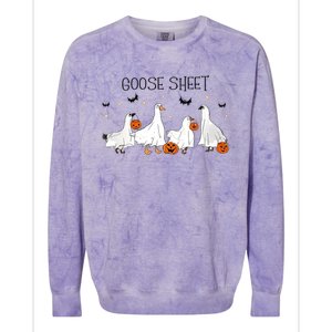 Goose Sheet Halloween Funny Ghoul Ghost Cute Pumpkin Colorblast Crewneck Sweatshirt