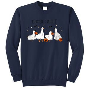 Goose Sheet Halloween Funny Ghoul Ghost Cute Pumpkin Tall Sweatshirt