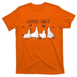 Goose Sheet Halloween Funny Ghoul Ghost Cute Pumpkin T-Shirt