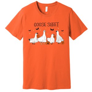 Goose Sheet Halloween Funny Ghoul Ghost Cute Pumpkin Premium T-Shirt