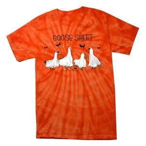 Goose Sheet Halloween Funny Ghoul Ghost Cute Pumpkin Tie-Dye T-Shirt