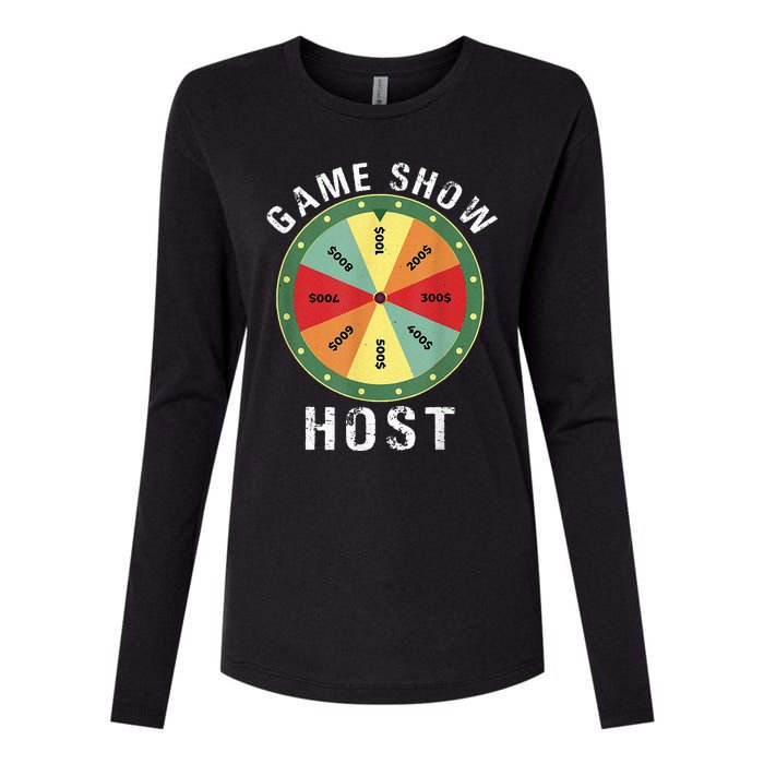 Game Show Host Trivia Board Game Night Questions Vintage Womens Cotton Relaxed Long Sleeve T-Shirt