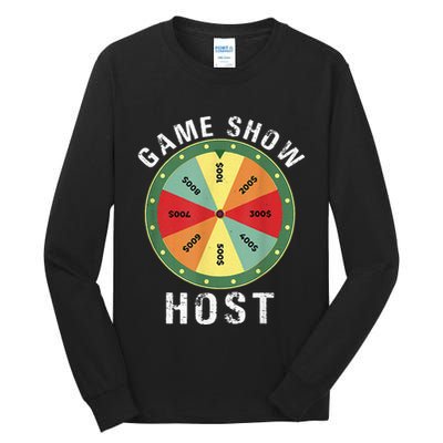 Game Show Host Trivia Board Game Night Questions Vintage Tall Long Sleeve T-Shirt