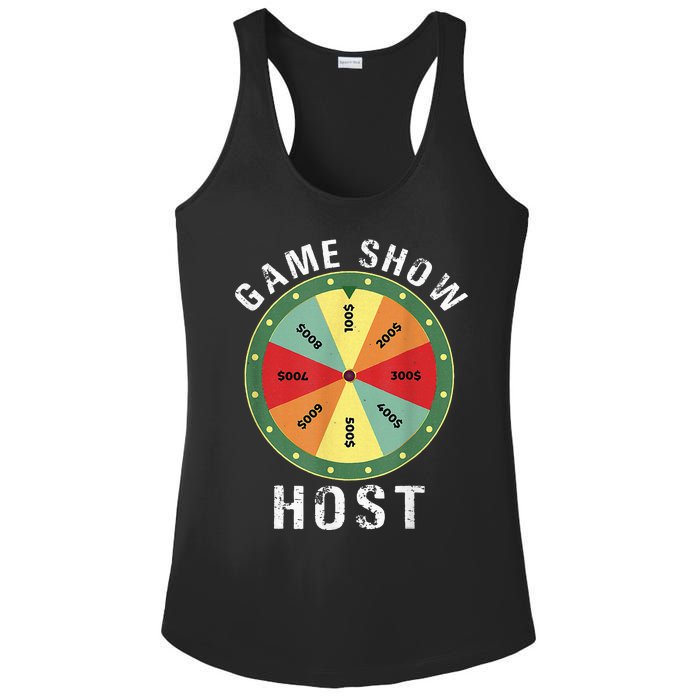 Game Show Host Trivia Board Game Night Questions Vintage Ladies PosiCharge Competitor Racerback Tank