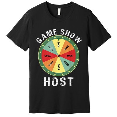 Game Show Host Trivia Board Game Night Questions Vintage Premium T-Shirt