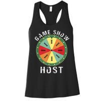 Game Show Host Trivia Board Game Night Questions Vintage Women's Racerback Tank