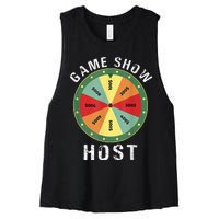 Game Show Host Trivia Board Game Night Questions Vintage Women's Racerback Cropped Tank