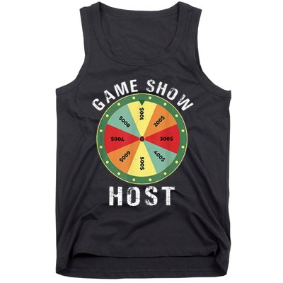 Game Show Host Trivia Board Game Night Questions Vintage Tank Top