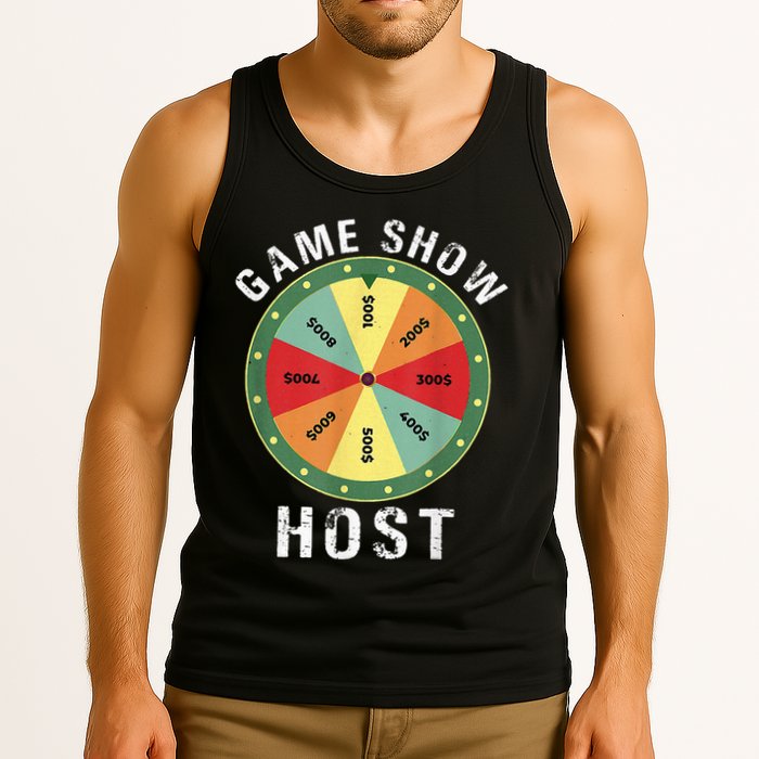 Game Show Host Trivia Board Game Night Questions Vintage Tank Top