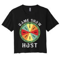 Game Show Host Trivia Board Game Night Questions Vintage Women's Crop Top Tee