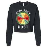 Game Show Host Trivia Board Game Night Questions Vintage Cropped Pullover Crew