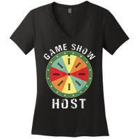 Game Show Host Trivia Board Game Night Questions Vintage Women's V-Neck T-Shirt