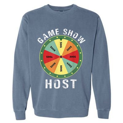 Game Show Host Trivia Board Game Night Questions Vintage Garment-Dyed Sweatshirt