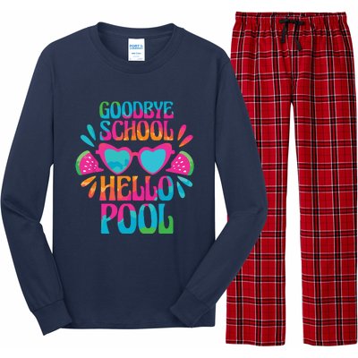 Goodbye School Hello Pool Watermelon Last Day Of School Long Sleeve Pajama Set