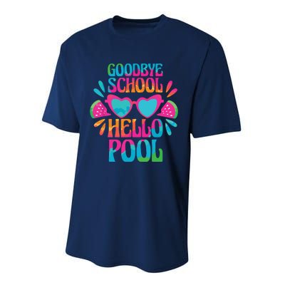 Goodbye School Hello Pool Watermelon Last Day Of School Performance Sprint T-Shirt