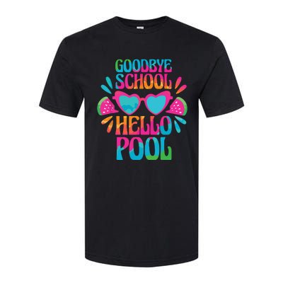 Goodbye School Hello Pool Watermelon Last Day Of School Softstyle CVC T-Shirt