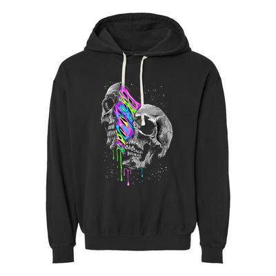 Galaxy Skull Halloween Garment-Dyed Fleece Hoodie