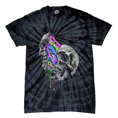 Galaxy Skull Halloween Tie-Dye T-Shirt