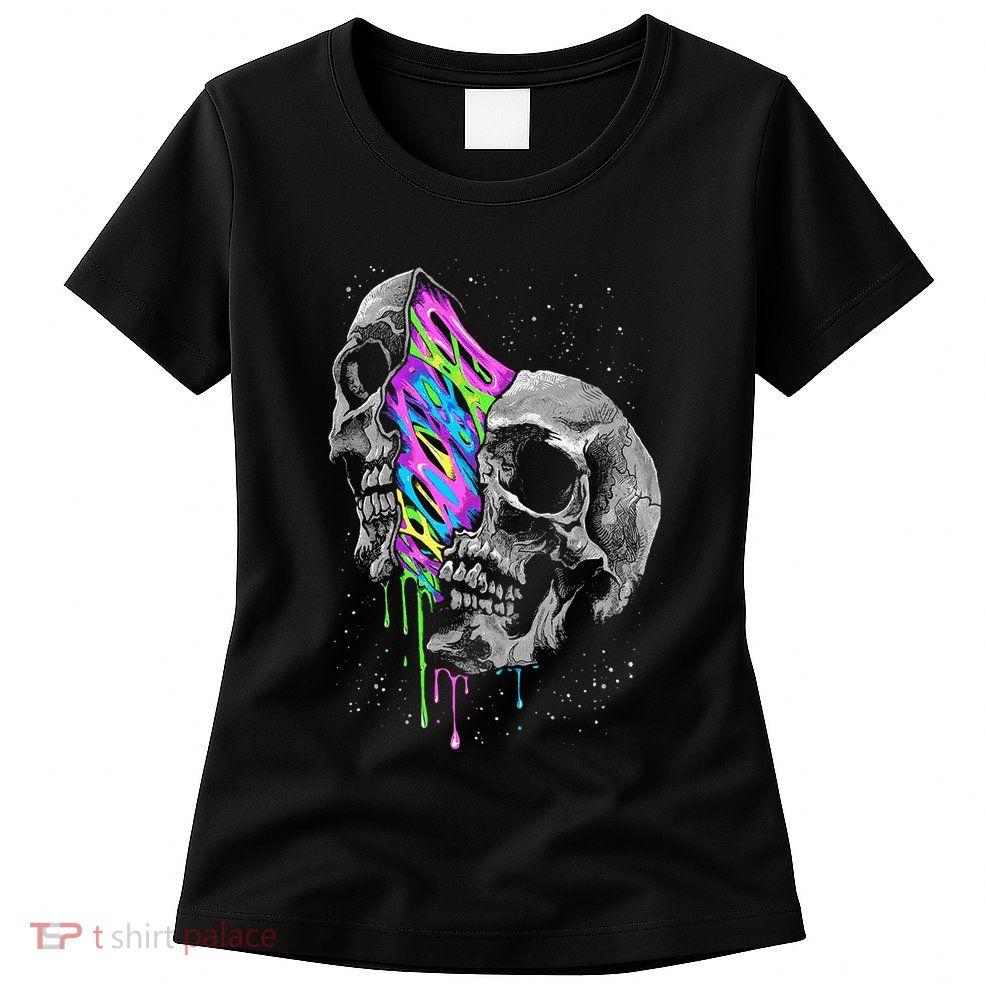 Galaxy Skull Halloween Womens T-Shirt
