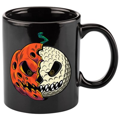 Golfing Skeleton Halloween Golf Halloween Golfer 11oz C Handle Ceramic Mug