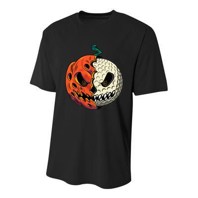 Golfing Skeleton Halloween Golf Halloween Golfer Youth Performance Sprint T-Shirt