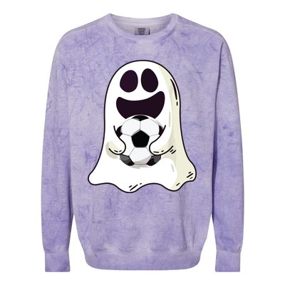 Ghost Soccer Halloween Costume Boy Gift Colorblast Crewneck Sweatshirt