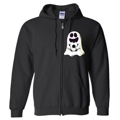 Ghost Soccer Halloween Costume Boy Gift Full Zip Hoodie