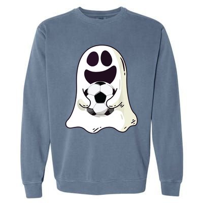 Ghost Soccer Halloween Costume Boy Gift Garment-Dyed Sweatshirt